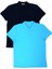 Erkek 2li Polo Yaka T-Shirt Mavi-Siyah 1