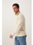 Erkek Polo Yaka 2 Iplik Sweatshirt Beyaz 2