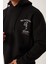 Erkek Ön Arka Age Of State Baskılı Sweatshirt Siyah 2