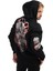 Erkek Kitsune Anime Girl Baskılı 3 Iplik Kapüşonlu Sweat Siyah 2