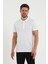 Erkek Regular Fit Polo Yaka Nakışlı T-Shirt Beyaz 1