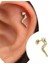 Paslanmaz Kararmaz Cerrahi Çelik Yılan Tragus, Kıkırdak, Helix 8mm Piercing (Iki Taraflı Açılabilir) Altın Renk Tek Ebat Beden 1