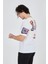 Erkek Ön ve Arka Baskılı T-Shirt - Beyaz 2