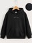 Çocuk Kapüşonlu Ön ve Arka Fiery Rose Baskılı Sweatshirt - Siyah 2