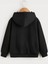 Çocuk Kapüşonlu Baskılı Sweatshirt - Siyah 2