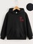 Çocuk Kapüşonlu Hey It's Me Baskılı Sweatshirt - Siyah 1