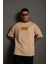 Erkek Dijital Baskılı T-Shirt - Bej 2
