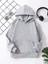 Çocuk Unisex Kapüşonlu Düz Renk Pamuklu Sweatshirt - Gri 1
