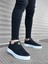 BA0104 Bağcıklı Siyah Cilt Spor Klasik Erkek Ayakkabı 2