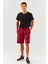 Bordo Rahat %100 Pamuklu Penye Bağcıklı Cepli Kısa Trendy Erkek Şort 1