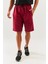 Bordo Rahat %100 Pamuklu Penye Bağcıklı Cepli Kısa Trendy Erkek Şort 3