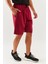 Bordo Rahat %100 Pamuklu Penye Bağcıklı Cepli Kısa Trendy Erkek Şort 4