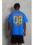 Erkek Baskılı Bisiklet Yaka T-Shirt 20/1 Penye - Mavi 3