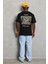 Erkek Baskılı Bisiklet Yaka T-Shirt 20/1 Penye - Siyah 4