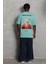Erkek Baskılı Bisiklet Yaka T-Shirt 20/1 Penye - Mint Yeşili 4