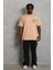 Erkek Baskılı Bisiklet Yaka T-Shirt 20/1 Penye - Bej 1