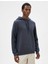 Basic Kapşonlu Sweatshirt Uzun Kollu Ribanalı 3