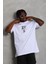 Erkek Baskılı Bisiklet Yaka T-Shirt 20/1 Penye - Beyaz 1