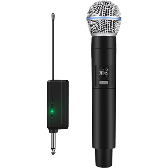 Coverzone Kablosuz Karaoke Mikrofonu 6.35mm Amfi Hoparlör İçin 600 Hz ila 800 KHz Çok Amaçlı Tak ve Çalıştır Kablosuz Mikrofon Dış Mekan İçin WN05