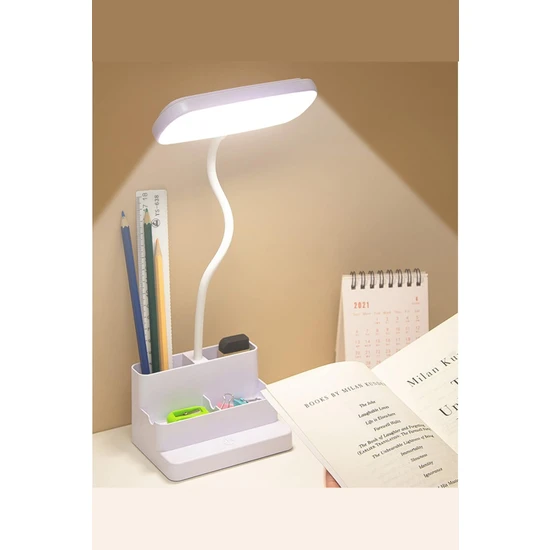 Gilli Store Şarjlı Çalışma Okuma Işığı Kademeli Masa Lambası Ayarlanabilir Parlaklık 15 LED