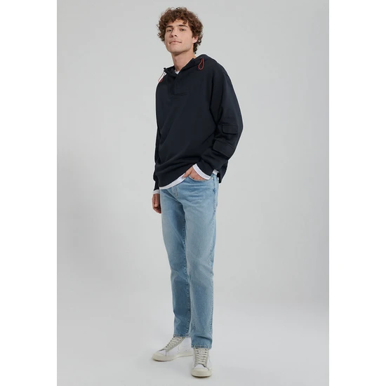 Mavi Cep Detaylı Kapüşonlu Sweatshirt 0S10097-80022