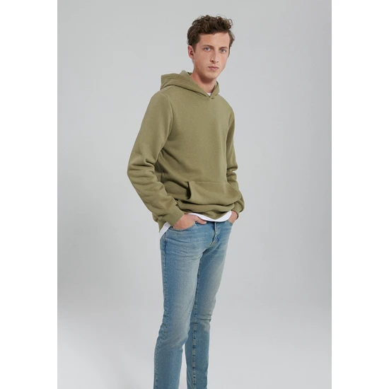 Mavi Kapüşonlu Haki Basic Sweatshirt 0610937-71819