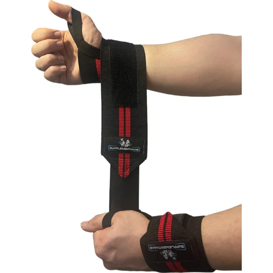 Supplementhane 2'li Fitness Crossfit Pro Ağırlık Bilekliği Wrist Wraps Bileklik Bilek Koruyucu Destek Bilekliği
