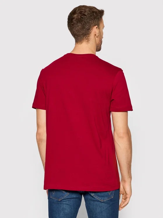 Lacoste Standart fit Bisiklet Yaka Basic Bordo T-shirt görsel 4