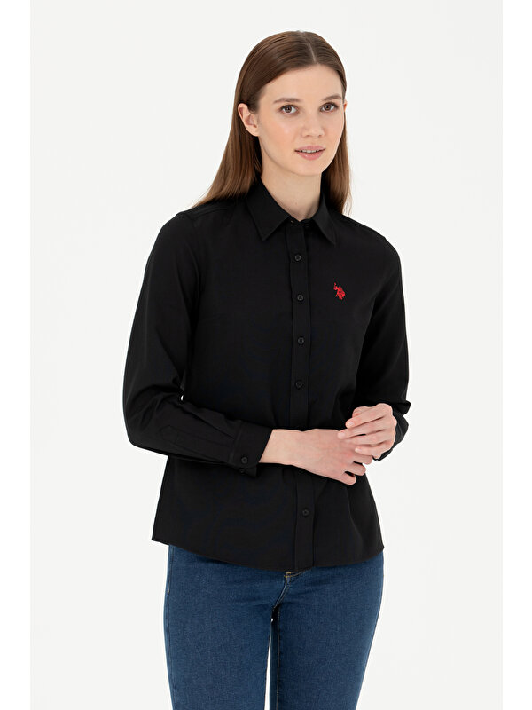 U.s. Polo Assn. Kadın Siyah Gömlek Basic 50288851-VR046