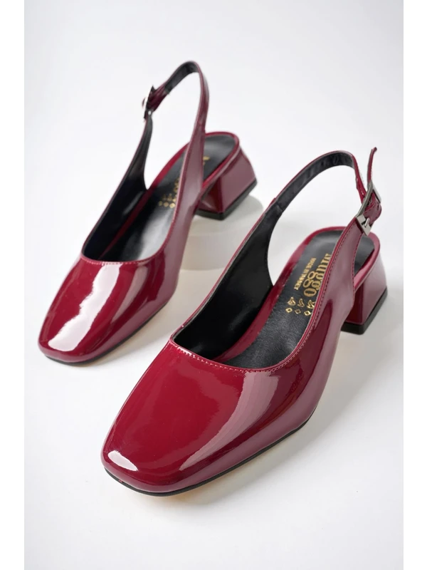 Muggo Lois Garantili Arkası Açık Kare Burunlu Kadın Kısa Topuklu Ayakkabı