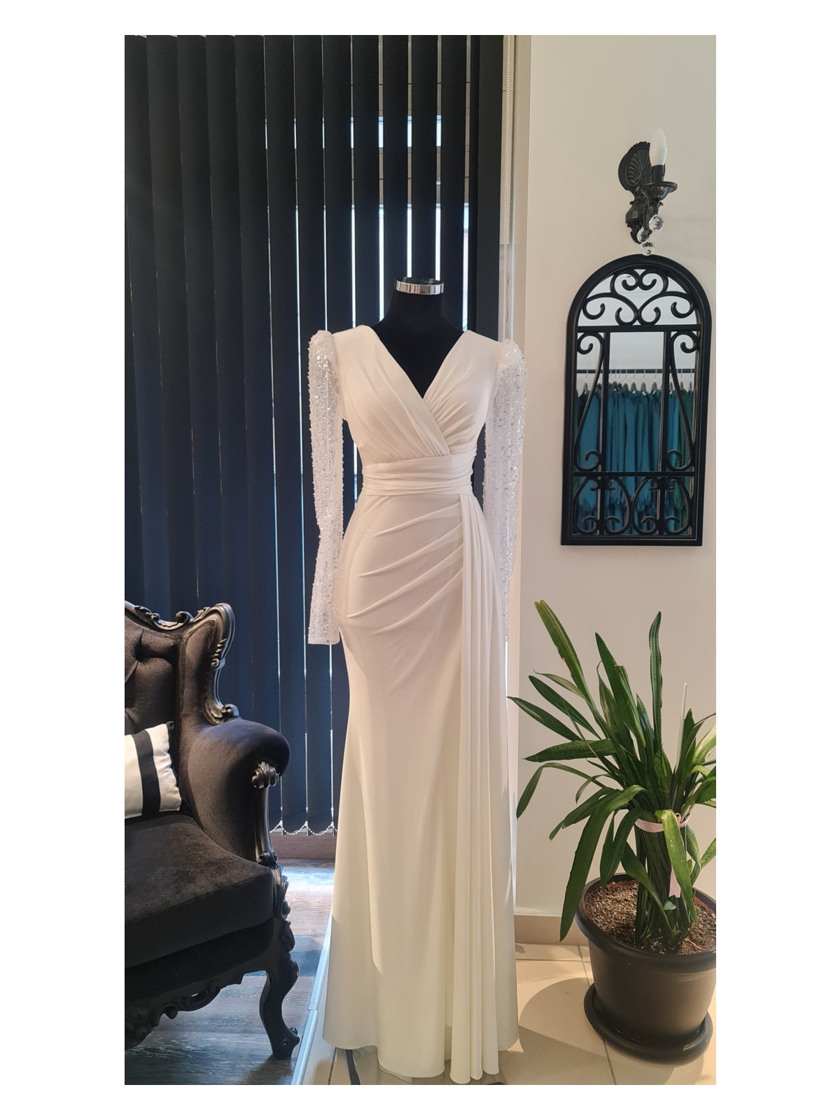 Moda Makko Halter Yaka Drapedetaylı Pileli Etekli Mezuniyet Elbisesi - Görsel 7