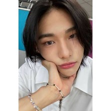 Krimo Fashion Kpop Stray Kids Hyunjin Boncuklu Üçlü Bileklik Seti