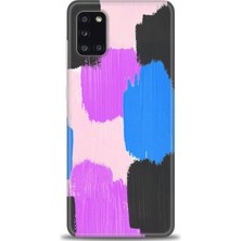 gmotp Samsung Galaxy A31 Kılıf Hd Baskılı - Mor Siyah