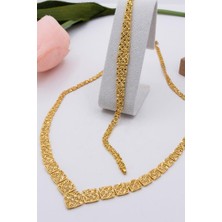 Latif Kuyumcu 22 Ayar Altın Füzyon Döküm Kolye ve Bileklik Takım LKSETXQST090