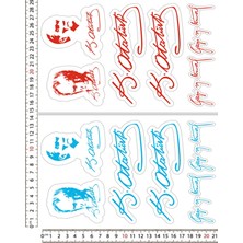 Phoenix Mustafa Kemal Atatürk Imza Motorsiklet Araç Leptop Telefon Arkası Sticker Çıkartma Seti