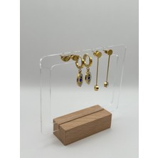Arnes Jewelry Çelik Zirkon Taşlı Nazarlı Göz Detaylı 3 Çift Set Küpe