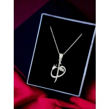 Alâ Silver Jewellery Elif Vav Unisex Tasarım 925 Ayar Gümüş Kolye