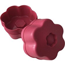 Pink Rose Bybirgül Kırmızı Silikon Mini Papatya Kek Kalıbı,muffin ,airfrey Kalıbı 12 Ade