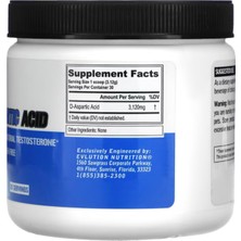 Evlution Nutrition D-Aspartic Acid  DAA 3120 mg Unflavored  3 3 Oz (94 G)  USA