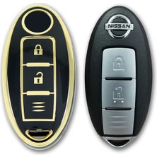 Renk Store RenkStore Nissan Qashqai Smart 2 Buton Siyah Silikon Oto Anahtar Kılıfı