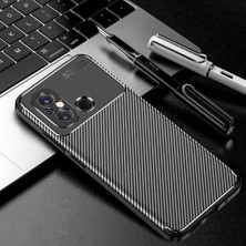 MTK Moveteck Xiaomi Redmi 12C Kılıf Kamera Korumalı Karbon Desenli Görünümlü Uzun Ömürlü Renk Atmaz Silikon Armor Kapak Fit Desing Negro