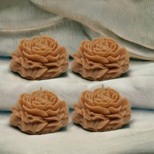 Miss Lina 4'lü Şakayik Çiçeği Vizon Renk Mum Kokulu Dekoratif Sevgililer Günü Hediye