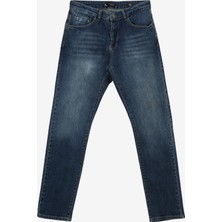 The Crow Normal Bel Dar Koyu Mavi Erkek Denim Pantolon TC5001