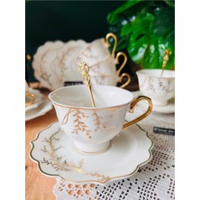 Casa De Bella Çiçek Desenli 6 Kişilik Bone China Çay Fincanı