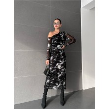 BRC Desing Desenli Uzun Elbise