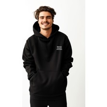 Coredra Therapist Oversize Hoodie Erkek - Siyah