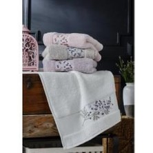 Şikel 6'lı Paket Penye Nakışlı Soft Havlu 50*90CM Sarmaşık