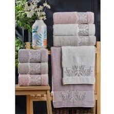 Şikel 6'lı Paket Penye Nakışlı Soft Havlu 50*90CM Sırma
