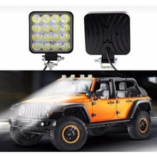 Kgn Off Road Sis Farı - Lamba 16 LED Kare Çalışma Lambası 2 Adet