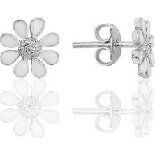 Söğütlü Silver Gümüş Rodyumlu Mineli Papatya Küpe SGTL12314RODAJ